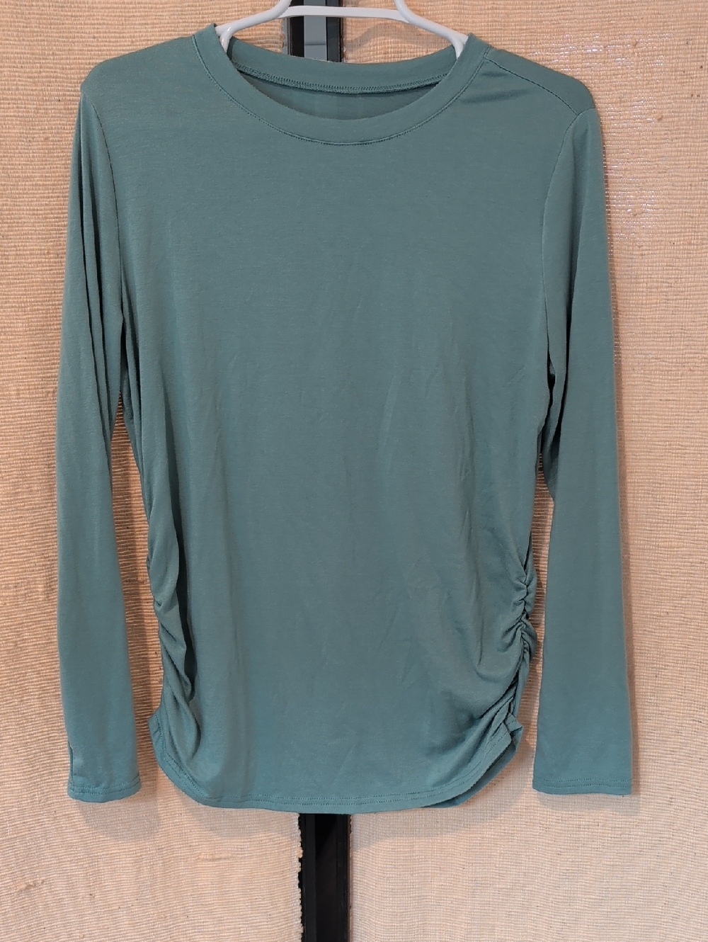 Amazon Long Sleeve Ruched Side Tee — Sage